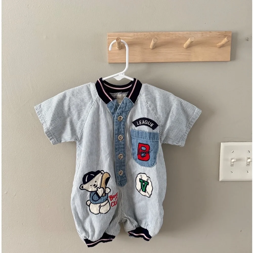 12M vintage denim romper